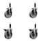 Service Caster 5'' Semi Steel Wheel Swivel 1'' Expanding Stem Caster Set 2 Brakes, 4PK SCC-EX20S515-SSR-2-PLB-2-1 - alternate 1